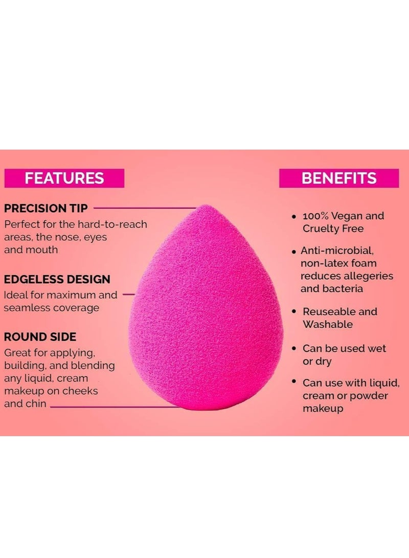Genzy Beauty Blender Complexion Makeup Sponge, Beauty Foundation Blending Sponge Ideal for women Makeup Highlighters, Powder, Cream or Liquid Application, Assorted Color - Image 3