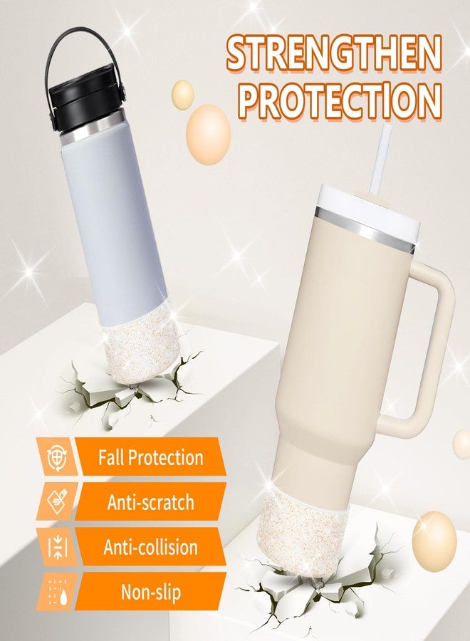 WUQID Protective Bling Silicone Boot, Compatible with Stanley Tumbler 20-40oz & Hydro Flask Water Bottle 12-24oz and More Bottles/Tumblers Bottom of 2.83-2.95in, Glitter Reduces Dents Sleeve Cover - Image 5