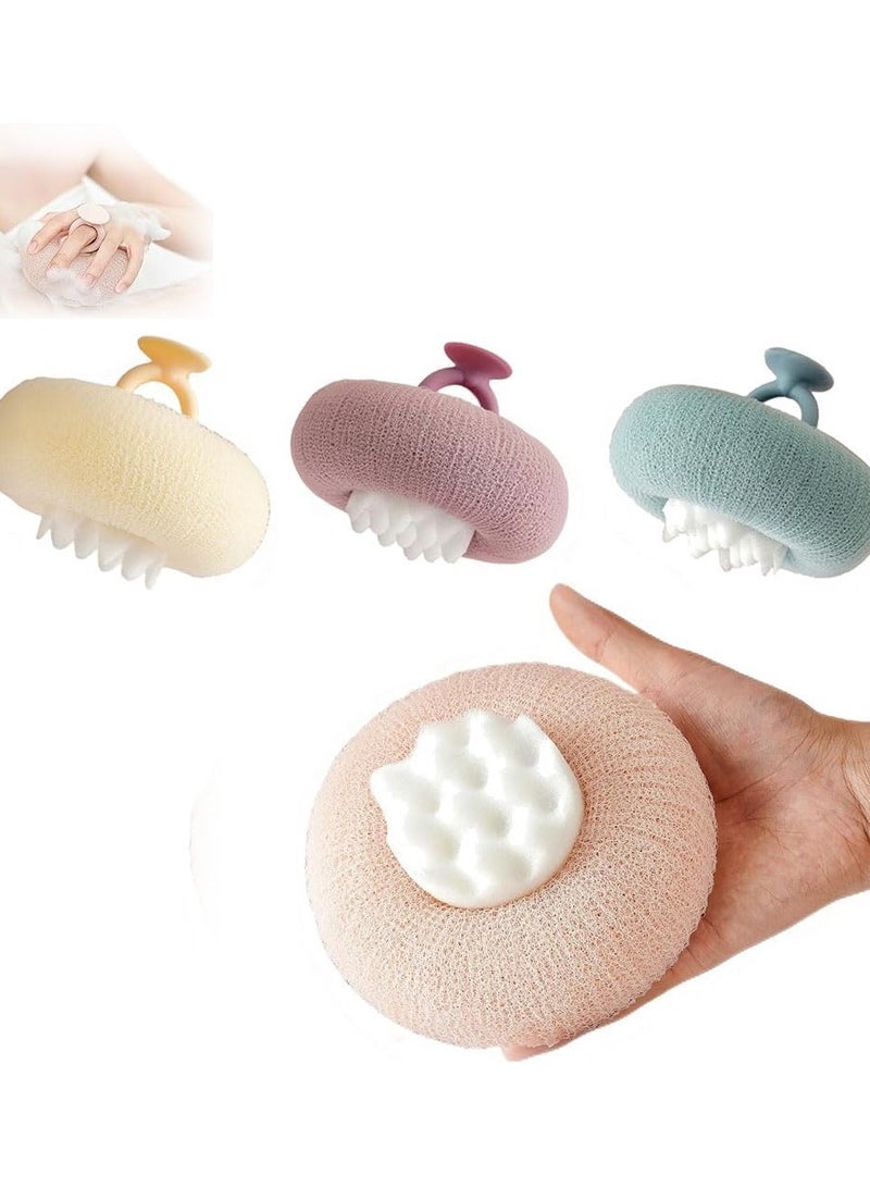 KASTWAVE 3 Pack Sponge Mesh Pouf Shower Ball Body Wash Sponges Loofah Body Scrubber Shower Sponge for Shower Exfoliating - Image 1