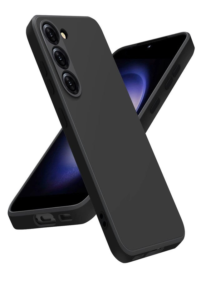 Vanjua Case for Samsung Galaxy S23 (Only), Stylish Liquid Silicone Slim Full-Body Protective Cover Compatible with Samsung Galaxy S23 5G 6.1 Inch Phone Case (Black) - Image 1