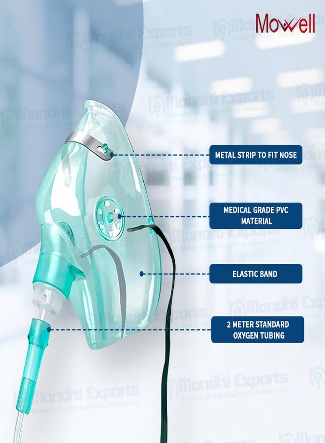 Mowell Oxygen Mask Adult, Pack of (10) - Image 5