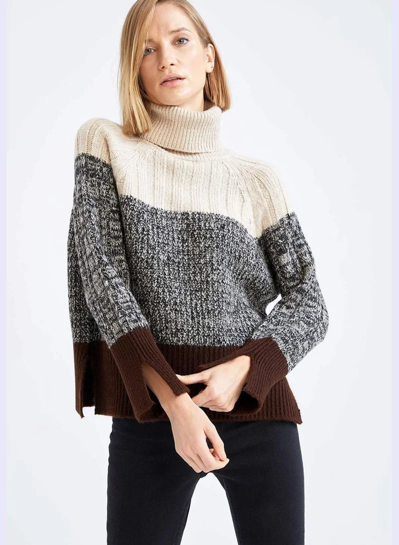 ديفاكتو Oversize Fit Long Sleeve Printed Knit Jumper