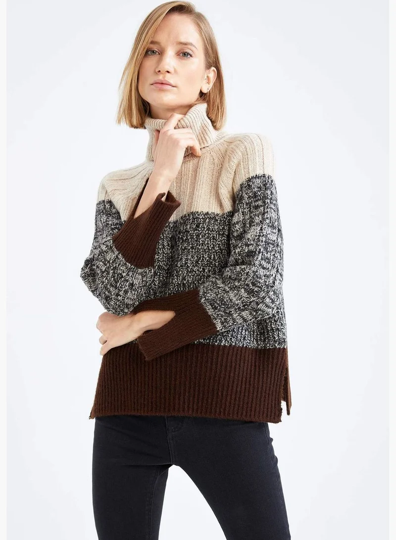 ديفاكتو Oversize Fit Long Sleeve Printed Knit Jumper