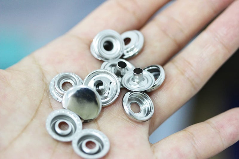 BetterJonny 240 Pieces Stainless Steel Snap Fastener, BetterJonny 15mm Heavy Duty Snap Button Press Stud Cap for Jeans Fabric Jackets Clothes Bag Leather DIY Craft - Image 3