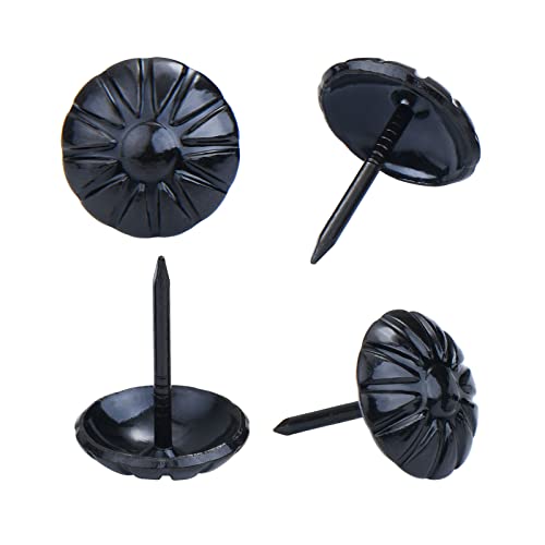 Homdire Upholstery Tacks for Furniture, 5/8 inch Black Upholstery Nails Decorative Tacks,100PCS Heavy Duty Furniture Tacks for Upholstery, Daisy Sofa Furniture Nails for Wood - Image 5