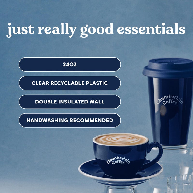 Chamberlain Coffee Tumbler - Clear Tumbler with Lid and Straw - 24 Oz Insulated Iced Coffee Cup - Double Wall Tumbler for Cold Brew, Iced Tea, Matcha Drinks - Image 4