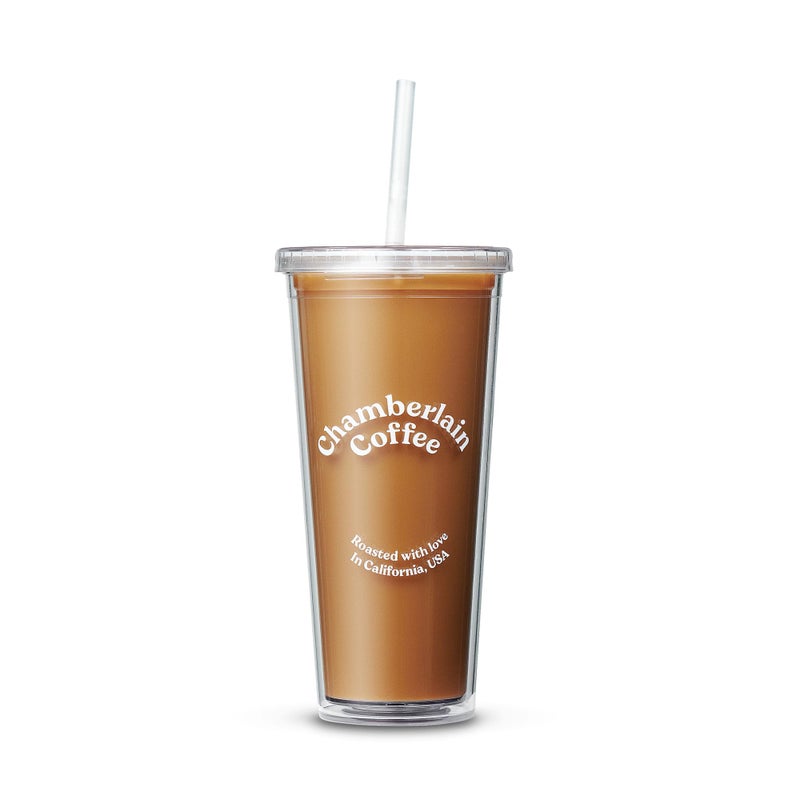 Chamberlain Coffee Tumbler - Clear Tumbler with Lid and Straw - 24 Oz Insulated Iced Coffee Cup - Double Wall Tumbler for Cold Brew, Iced Tea, Matcha Drinks - Image 2