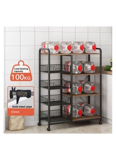 Cool Baby COOLBABY 4 Tier Kitchen Bakers Rack With Wire Basket Multifunctional Removable Storage Rack for Oven Microwave Pot Vegetables  - Image 4