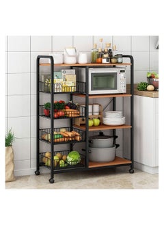 Cool Baby COOLBABY 4 Tier Kitchen Bakers Rack With Wire Basket Multifunctional Removable Storage Rack for Oven Microwave Pot Vegetables  - Image 1