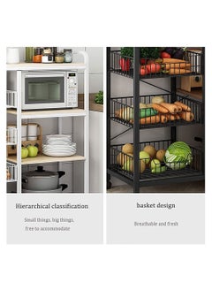 Cool Baby COOLBABY 4 Tier Kitchen Bakers Rack With Wire Basket Multifunctional Removable Storage Rack for Oven Microwave Pot Vegetables  - Image 2