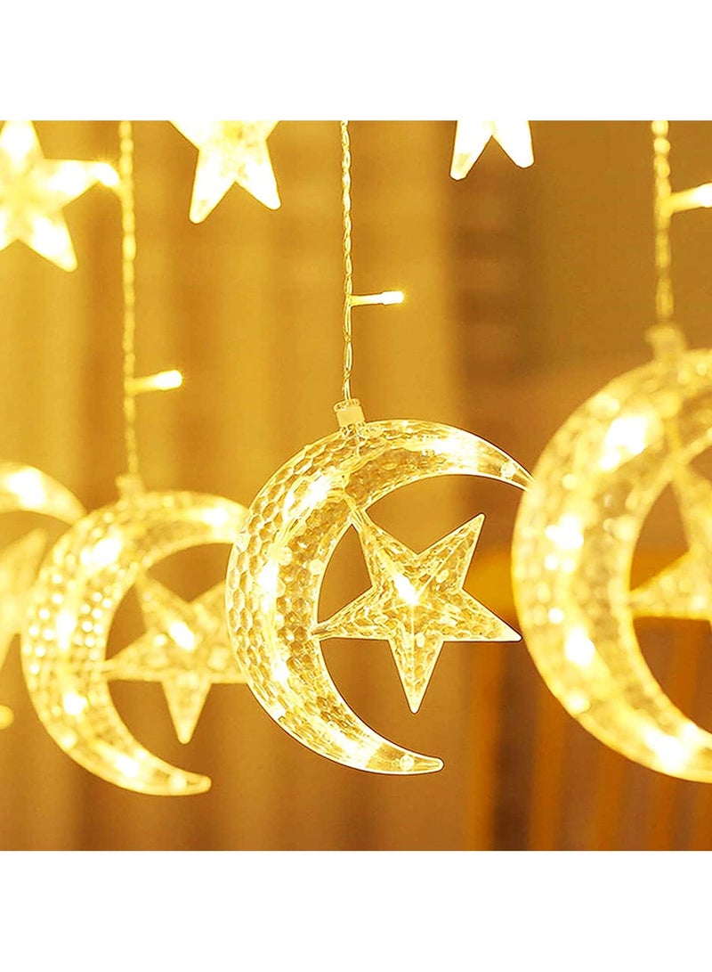 Ramadan Decorations Lights 3.5 M Decorative Starry String Curtain Ramadan Lights Moons and Stars LED Night Light for Ramadan Home Decoration - Image 4