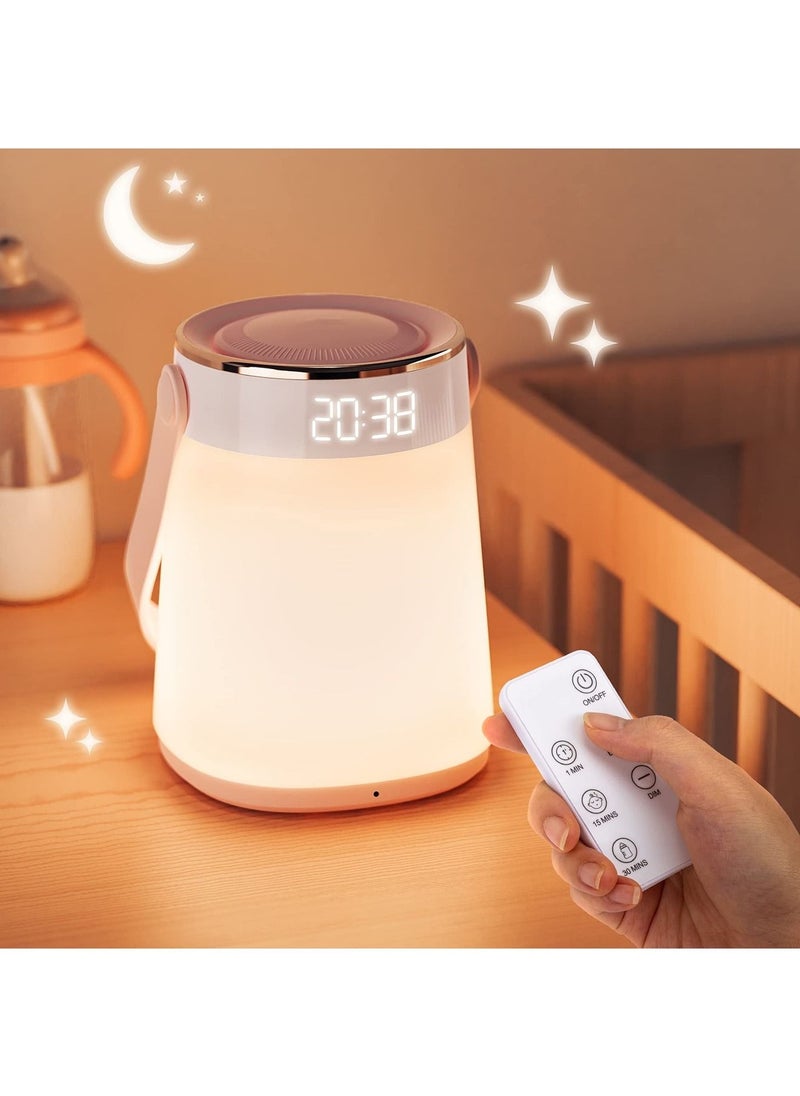 Captaintech Night Light Dimmable Bedside Table Lamp with Alarm Clock Time and Temperature Display, Timing and Remote Control for Bedroom Sleep Aid Kids Room Baby Nursery or Mood Light  - Image 1