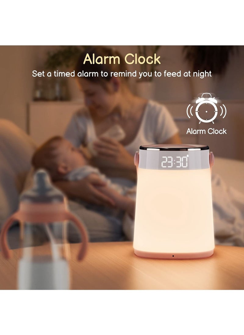 Captaintech Night Light Dimmable Bedside Table Lamp with Alarm Clock Time and Temperature Display, Timing and Remote Control for Bedroom Sleep Aid Kids Room Baby Nursery or Mood Light  - Image 3