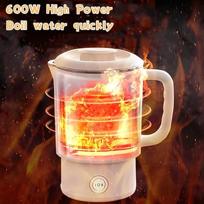 Beauenty Electric Kettle600W Portable Collapsible Tea Kettle Travel800Ml Foldable Electric Kettle With Temperature Control304 Stainless Steel Kettle With Detachable Base For CampingTravelAnd Offi - Image 3