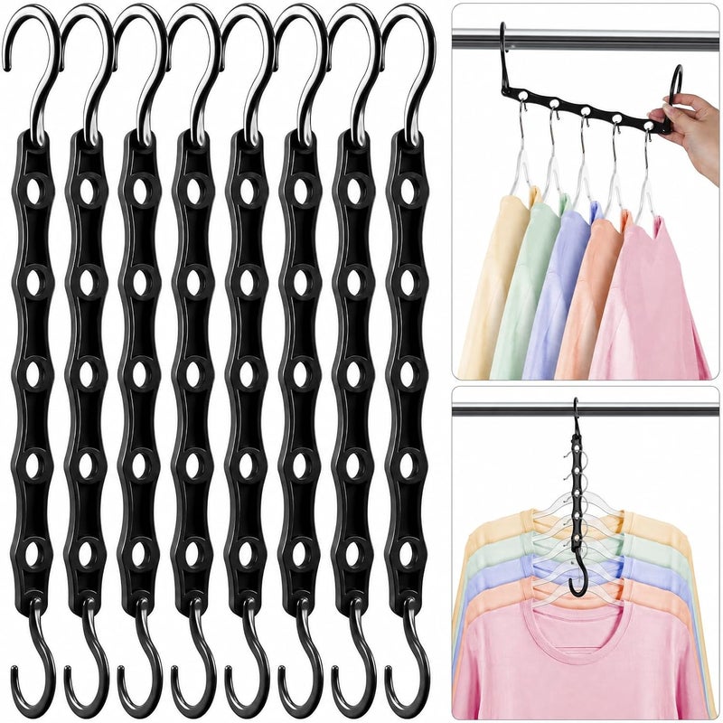 HOUSE DAY Closet Organizers and Storage 12 Pack, College Dorm Room Essentials, Multifunctional Organizer Magic Space Saving Hangers with 5 Holes, Storage Organization for Wardrobe Closet - Image 1