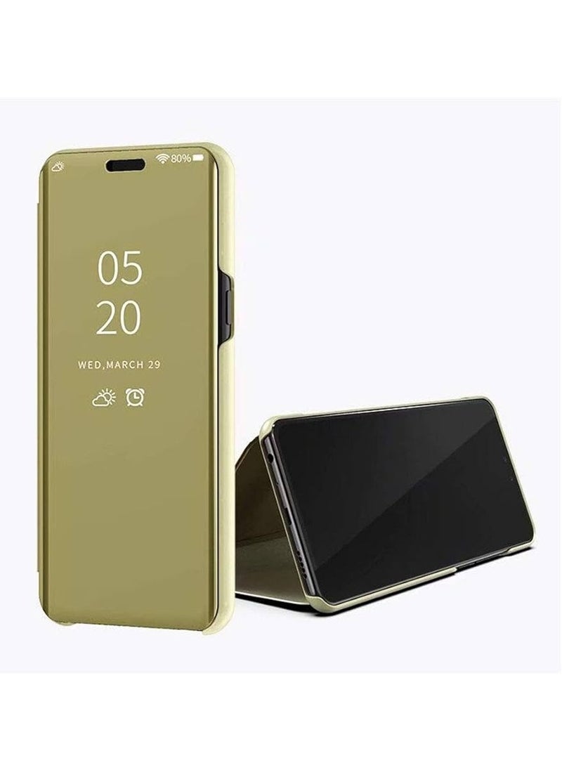 Generic - For Samsung Galaxy M51 Clear View Flip Case , Without Sensor , Stand Watching Position , Mirror Full Protection Cover Compatible With Samsung Galaxy M51 (6.7') (Gold) - Image 1