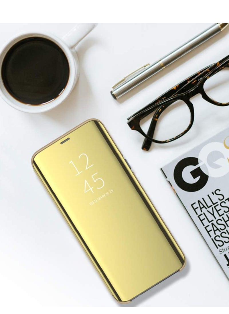 Generic - For Samsung Galaxy M51 Clear View Flip Case , Without Sensor , Stand Watching Position , Mirror Full Protection Cover Compatible With Samsung Galaxy M51 (6.7') (Gold) - Image 1
