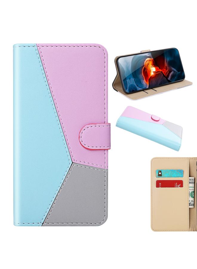S-TOP Case For Samsung Galaxy A34 5G Tricolor Stitching Horizontal Flip Leather Phone Case - Image 1