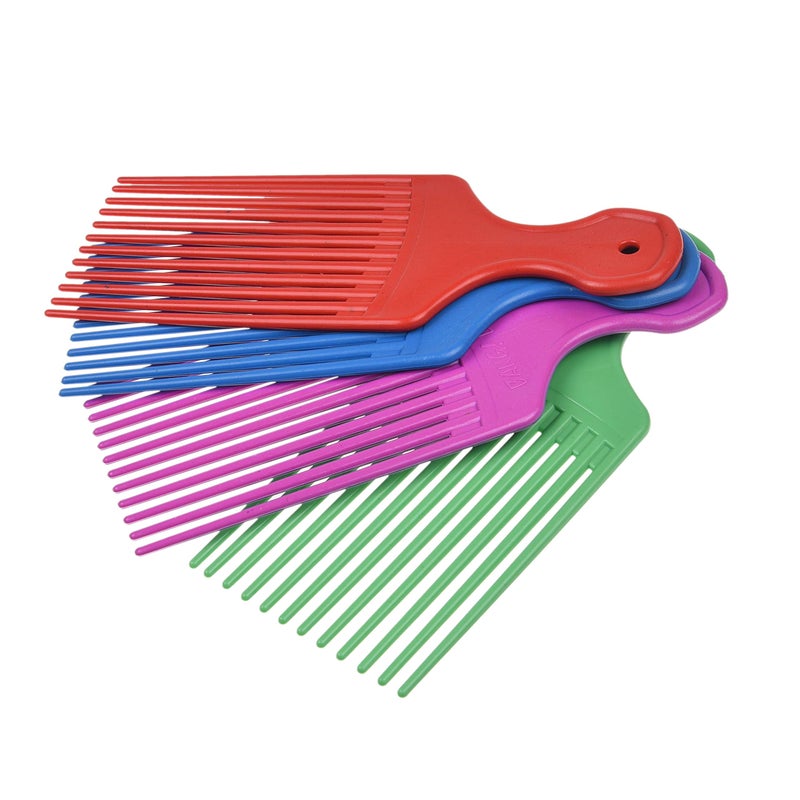 Kare Kind Kare & Kind Hair Pick Comb Set - 4 pcs - For Curly, Wavy, Afro Styling and Detangling - Smooth, Gentle Comb for Men, Women - Gift Set in Green, Blue, Purple, and Red - Image 3
