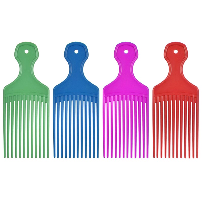 Kare Kind Kare & Kind Hair Pick Comb Set - 4 pcs - For Curly, Wavy, Afro Styling and Detangling - Smooth, Gentle Comb for Men, Women - Gift Set in Green, Blue, Purple, and Red - Image 1