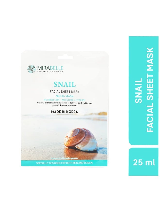 Mirabelle Snail Korean Face Sheet Mask For Hydration | Anti - Aging | (Pack of 2) - Image 2