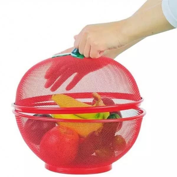 Cheet enterprise Apple Shape Net Fruits Basket for Kitchen (Large Size 28.5 Cm) (Red), 1 Kilogram - Image 3