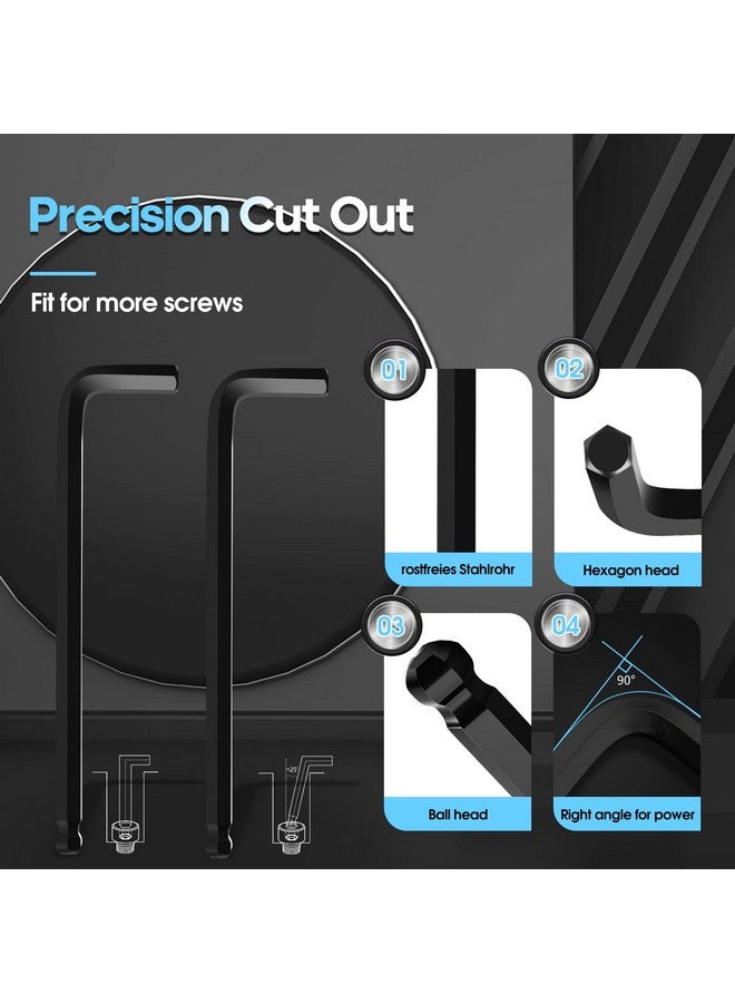 DISEN 13 Pieces Hex Key Allen Wrench Set Metric Size with Ball End, 1.27-10 MM, Long Arm Ball Design, Chrome Vanadium Steel - Image 5