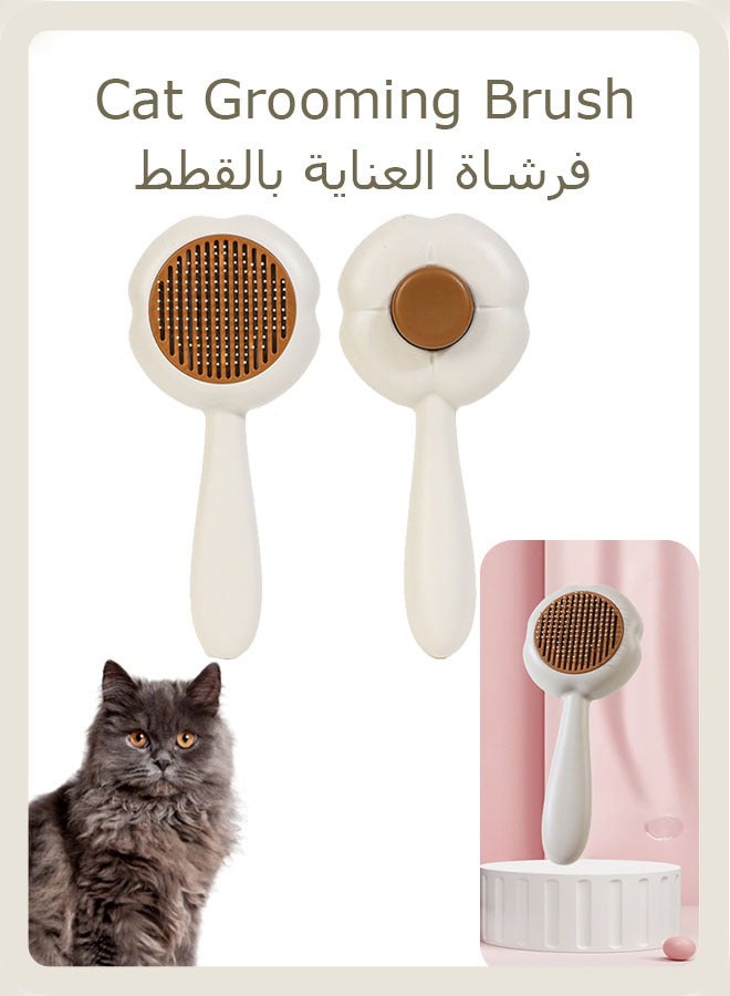 Pet Cat Brush for Shedding and Grooming, Dog Hair Removal Brush, Cat Grooming Brush, Pet Hair Cleaner Brush, Pet Hair Cleaner Brush Self Cleaning, Pet Hair Remover, Sunflower Shape, Brush Hair Removal Button - Image 1