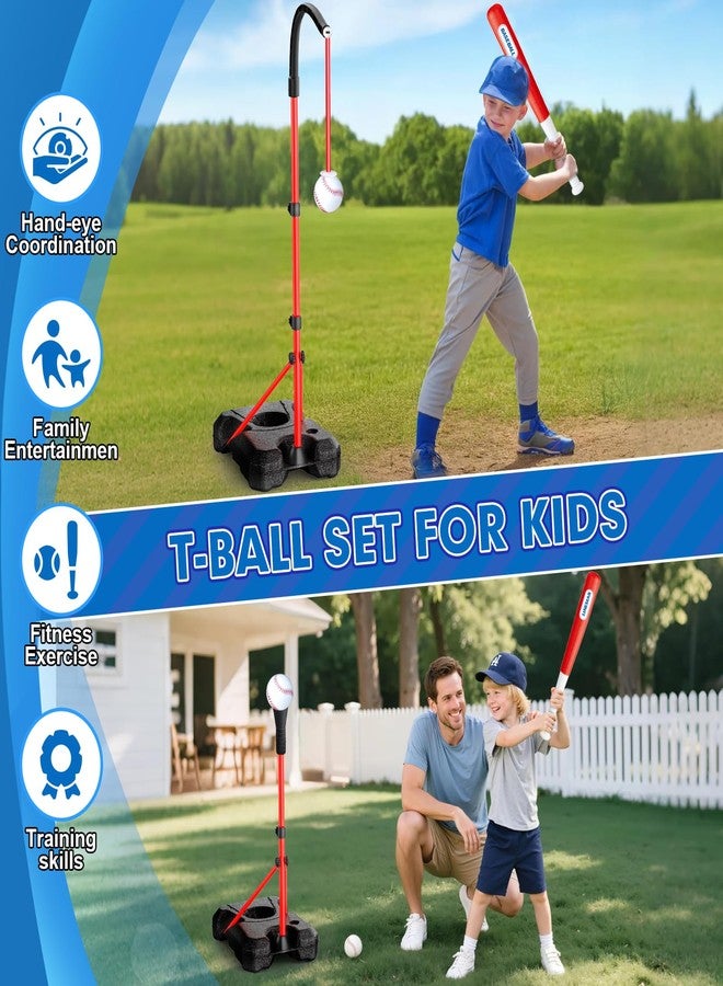 ShyLizard 3-In-1 Kids Basketball Hoop and T Ball Set for Age 3-5 6-8, Adjustable Toddler Basketball Hoop, Hanging Tee Ball for Outdoor, Birthday Christmas Sport Toys Gift for Boys Girls 3 4 5 6 7 8 Year Olds - Image 4