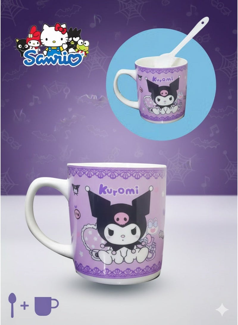 سانريو طقم مكون من كوب وملعقة لشخصية كرومي المستوحاة من شخصيات سانريو - Image 2