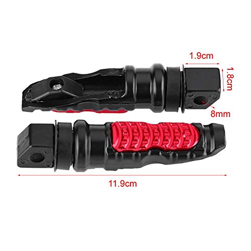 Ymiko Motorcycle Foot Pegs Pedals with 8mm Hole Universal Motorcycle Passenger Rear Foot Pedals 1 Pair(red) - Image 4