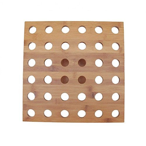 BambooMN 13" x 13" Natural Bamboo Square Food Cone Display Tamaki Stand for Restaurants, Catered Events, Party or Buffets, Holds up to 36 Cones - Image 3