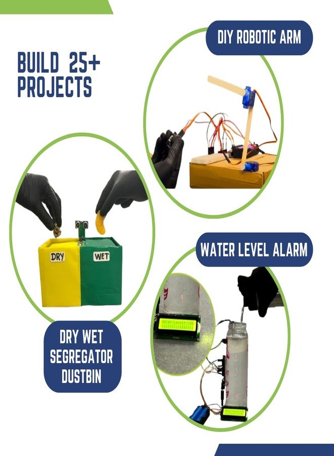 Roboarmy Compatible with Arduino with Display for Ages 12-16 | 25+ Projects: Ultrasonic Distance Meter, Temperature & Humidity Measurement & Others | Class 7-8-9-10| Robokit - 2B - Image 5
