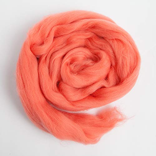 Desert Breeze Distributing 100% Natural Merino Wool Roving - Premium Combed Top Merino Roving Wool - Tapestry, Spinning, Wet Felting & Needle Felting Supplies - 21.5 Micron - 1 oz, Color Begonia - Image 3