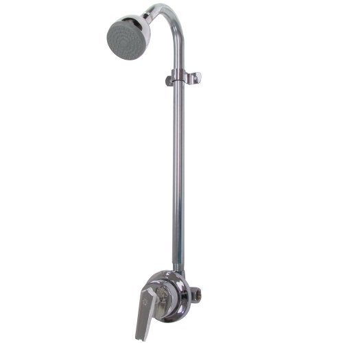 Speakman S-1496-AF Sentinel Mark II Shower Valve Combination with Cross Handle Indoor/Outdoor Shower Hardware Pressure Balance Exposed Shower Valve, Rough Chrome, 24.00"L x 5.13"W x 5.44"H - Image 1