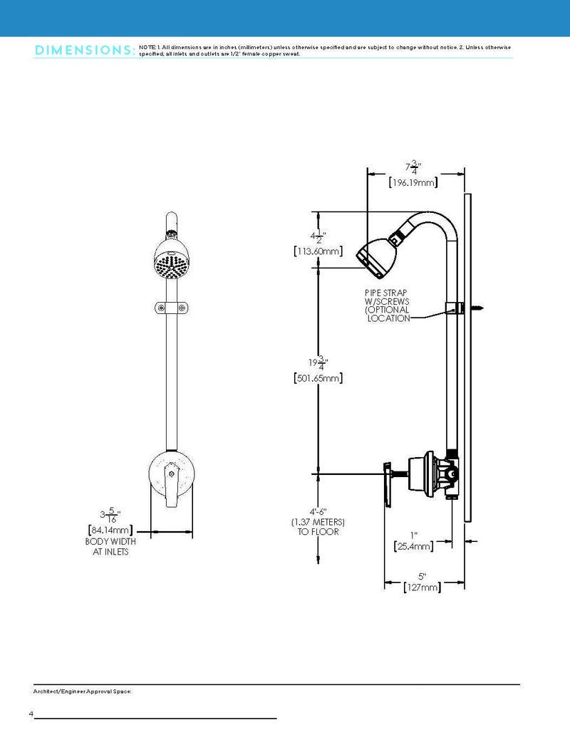 Speakman S-1496-AF Sentinel Mark II Shower Valve Combination with Cross Handle Indoor/Outdoor Shower Hardware Pressure Balance Exposed Shower Valve, Rough Chrome, 24.00"L x 5.13"W x 5.44"H - Image 4