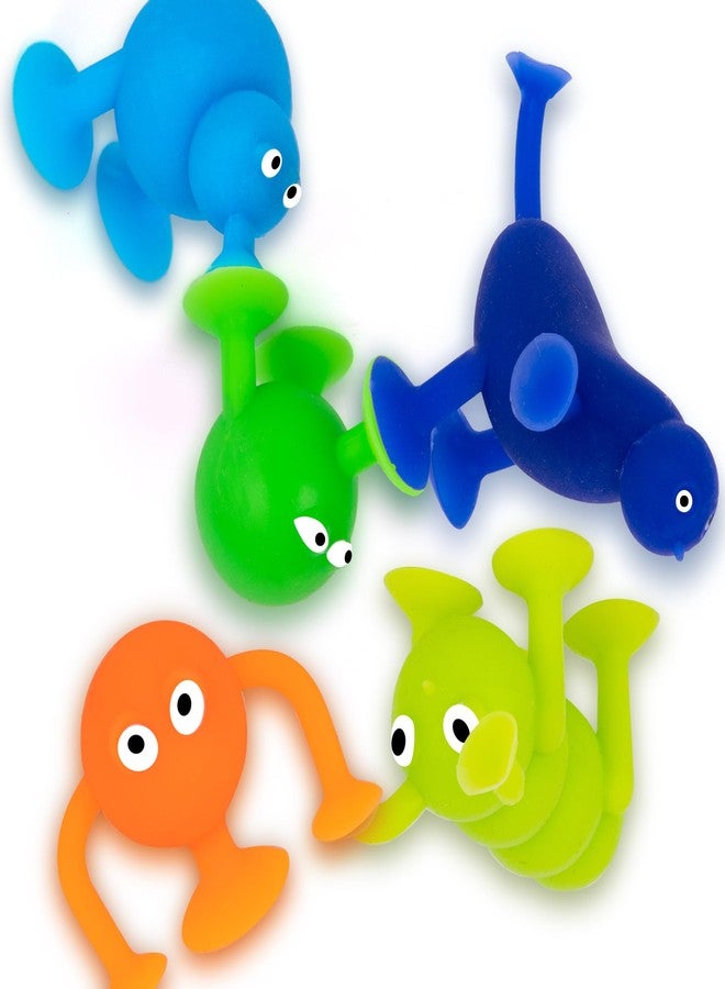ArtCreativity Suction Cup Bath Toys for Toddlers - Set of 12 Suction Cup Toys - Mold Free Bath Toys in Assorted Colors and Shapes - Suction Toys for Toddlers - Cool Creatures for Baththub Play - Image 4