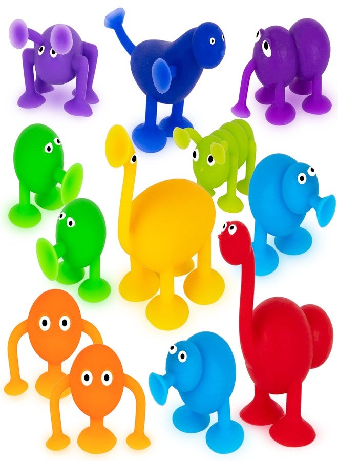 ArtCreativity Suction Cup Bath Toys for Toddlers - Set of 12 Suction Cup Toys - Mold Free Bath Toys in Assorted Colors and Shapes - Suction Toys for Toddlers - Cool Creatures for Baththub Play - Image 1