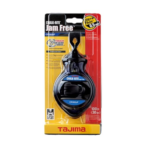Tajima Chalk Line - Chalk-Rite Jam Free Chalk Box with Ultra Thin 0.5mm Snap Line & Five Gear Quick Retrieval - CR302JF - Image 2