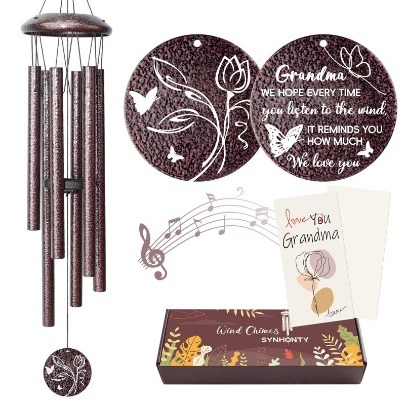 Synhonty Gifts for Grandma 25Wind Chimes Grandma Birthday Gifts for Grandmother from Granddaughter Grandson Grandkids Mothers Day Thanksgiving Christmas Day Gift Ideas for Love Rreminder - Image 2