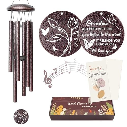 Synhonty Gifts for Grandma 25Wind Chimes Grandma Birthday Gifts for Grandmother from Granddaughter Grandson Grandkids Mothers Day Thanksgiving Christmas Day Gift Ideas for Love Rreminder - Image 1
