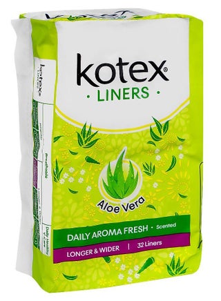 Kotex Aloe Vera Daily Aroma Fresh Scented, Longer & Wider Panty Liner, 32-Pack - pzsku/Z2939EEBE92F78E22C40BZ/45/_/1738311351/bb3e3dff-92d7-42ef-8cd2-76949d4c9a73