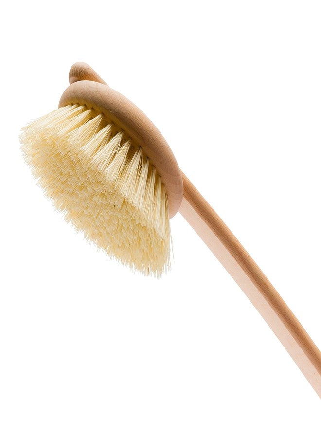 Redecker 100% Made in Germany Round Tampico Fiber Bath Brush with Extra-Long Oiled Beechwood Handle, 18-1/2-Inches - Image 2
