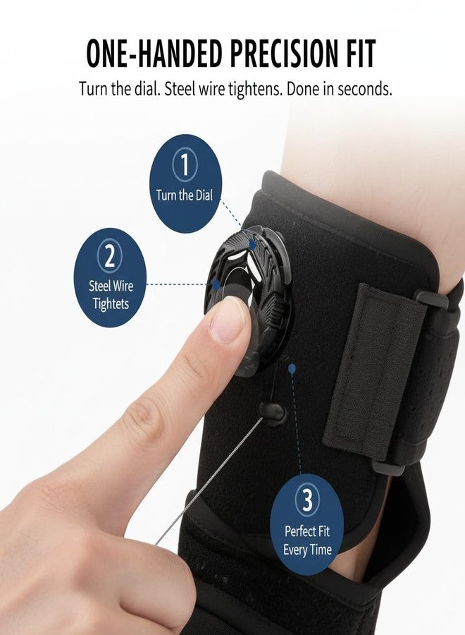 Damsale Plantar Fasciitis Night Splint- Patented Knob & Steel Wire Stay-In-Place System - Soft Breathable Foot Brace, Adjustable Calf 25-38cm, Open Toe, Black - Image 5