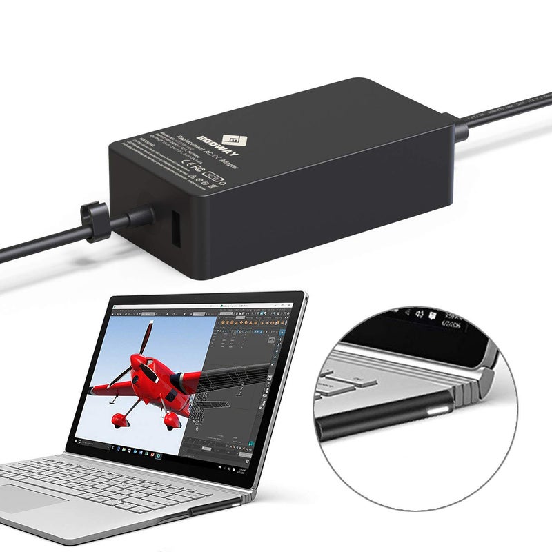 E EGOWAY Surface Book 3 & Pro 127W 15V 8A AC Power Adapter - Compatible with Surface Pro X 7 6 5 4 3, Book 3 2 1, Laptop Studio 4 3 2 1, Go with 6ft Power Cord - Image 5