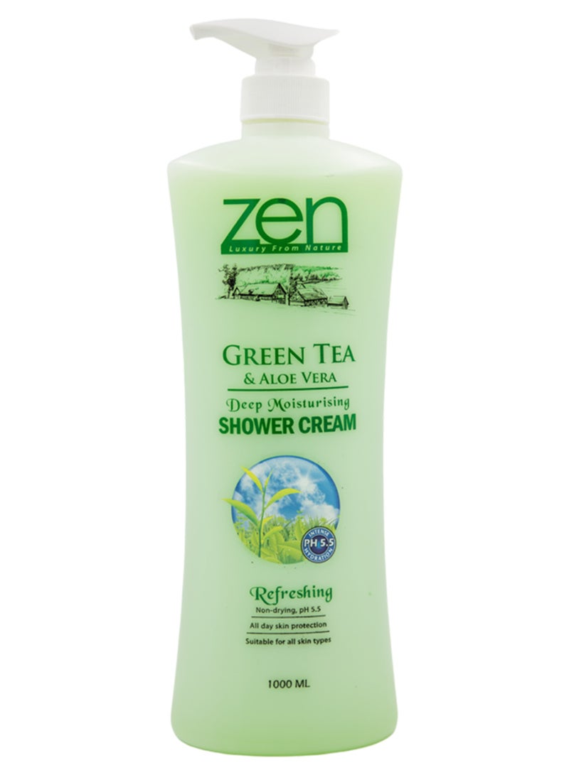 Zen Anti Bacterial Shower Cream Green Tea - 1000ml