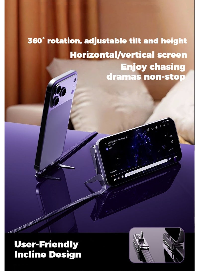 BASEMO 240W Super Fast Charging Cable with Built-in Adjustable Phone Stand. Compatible with iPhones, Android Phones, Tablets, and Laptops Equipped with USB-C Interface. Enables fast charging, eliminating the need for separate cables for each device. You can even watch TV while charging. 1.2m Type-C to Type-C cable, black. - Image 4