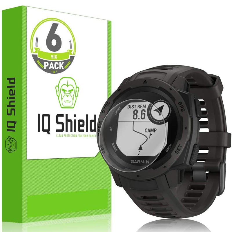 IQShield Screen Protector Compatible with Garmin Instinct Solar/Garmin Instinct (6-Pack) LiquidSkin Anti-Bubble Clear TPU Film - Image 1