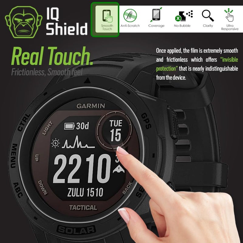 IQShield Screen Protector Compatible with Garmin Instinct Solar/Garmin Instinct (6-Pack) LiquidSkin Anti-Bubble Clear TPU Film - Image 4