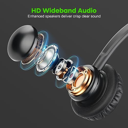 MAIRDI Office Headset with RJ9 Jack for Cisco Phone, Binaural Telephone Headset with Mic Noise Cancelling for Call Center Landline Deskphone, Including 3.5mm Connector for Cell Phone PC Laptop - Image 4